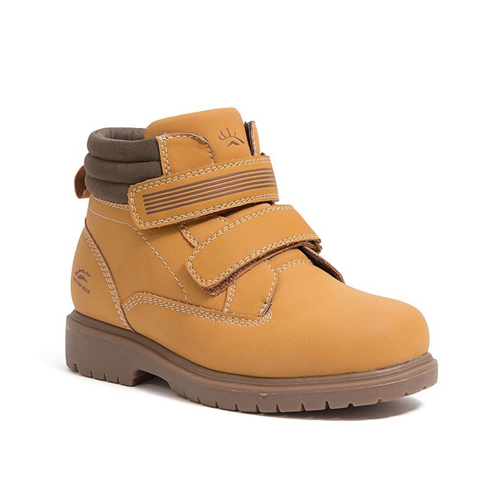 Deer Stags Kids Tan Velcro Boots